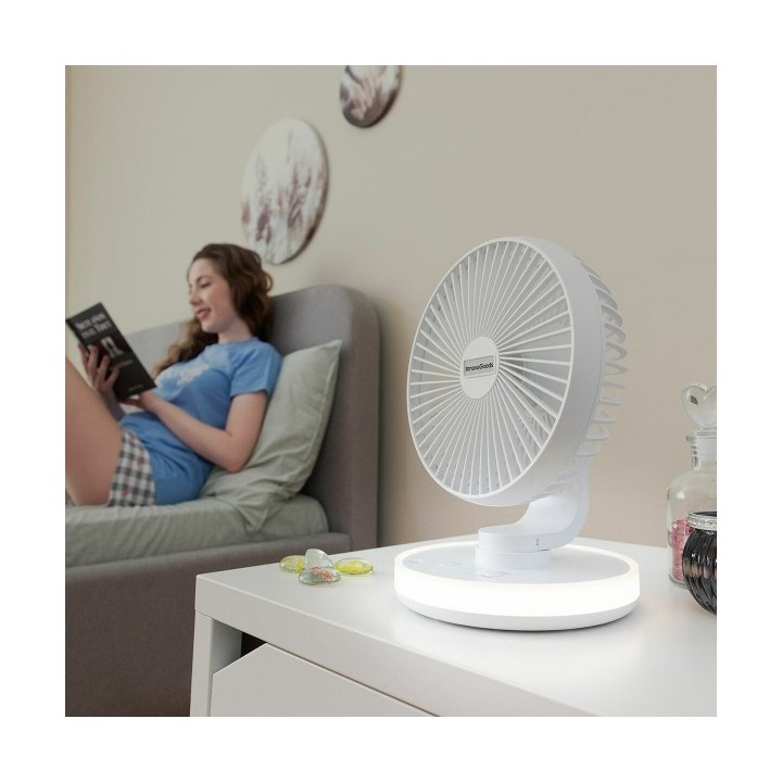 Ventilateur de Bureau Rechargeable avec LED FanLed InnovaGoods Ø6,6'' 4000 mAh
