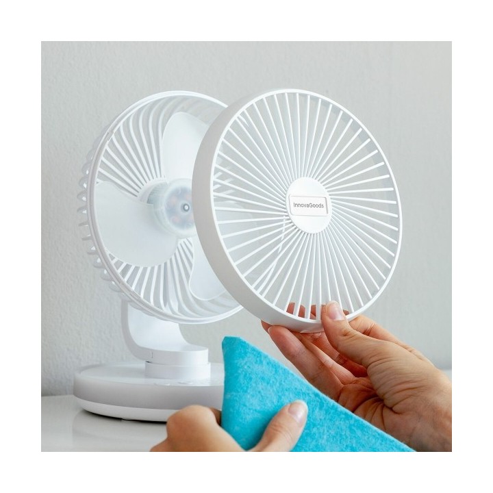 Ventilateur de Bureau Rechargeable avec LED FanLed InnovaGoods Ø6,6'' 4000 mAh