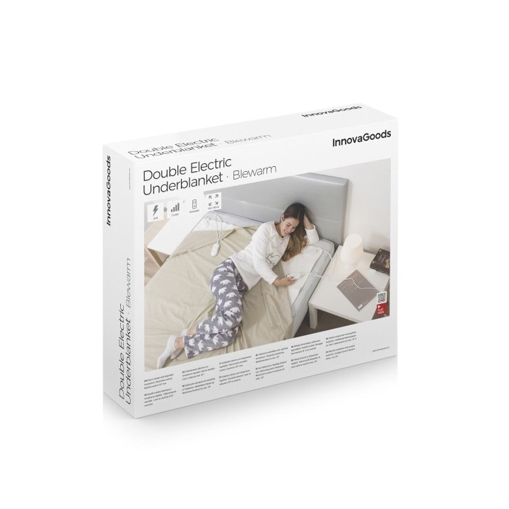 Surmatelas Chauffant Électrique Double Blewarm InnovaGoods 60+60 W 140 x 160 cm Blanc