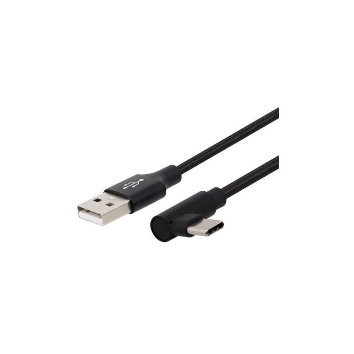 CABLE EDENWOOD USB C Coudé Tressé 1M NOIR