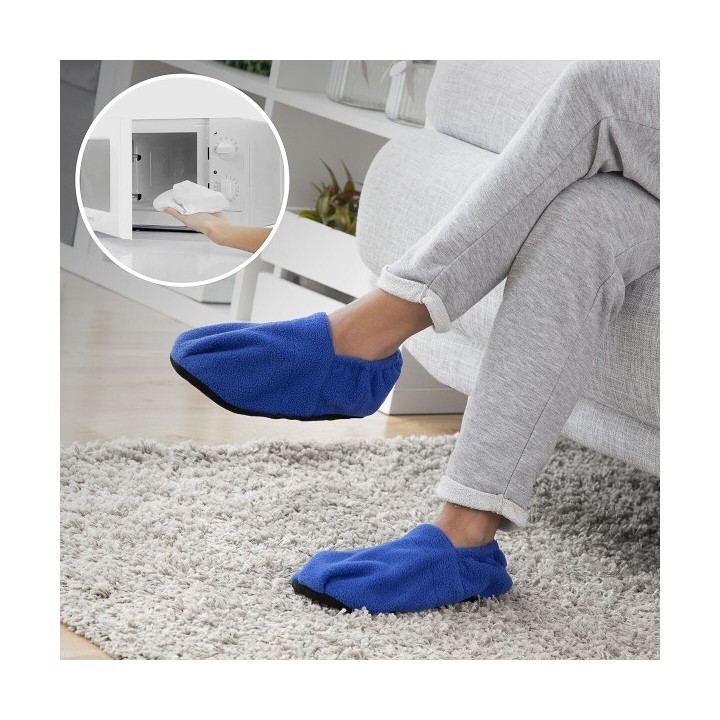 Chaussons Chauffants Micro ondes InnovaGoods Bleu