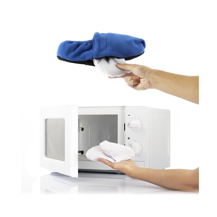 Chaussons Chauffants Micro ondes InnovaGoods Bleu