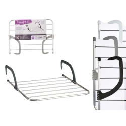 Corde à linge Kipit WR1013D Blanc Argenté Gris clair Gris foncé Aluminium Plastique 62,5 x 50 x 16,5 cm