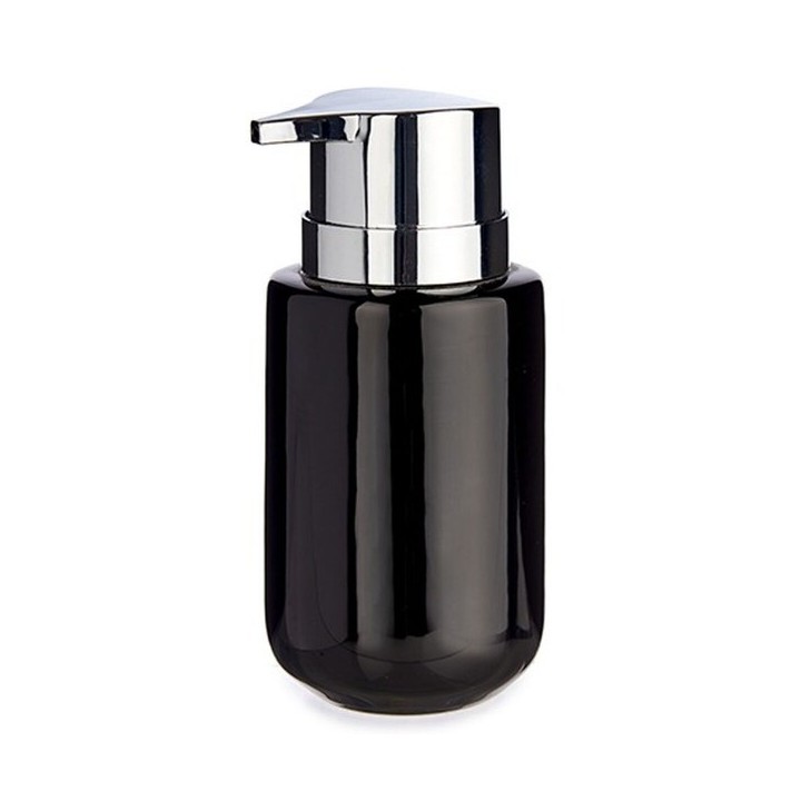 Distributeur de Savon Berilo J1017 A NEGRO Noir Argenté Métal Céramique 350 ml 7 x 14,5 x 8,5 cm (6 Unités)